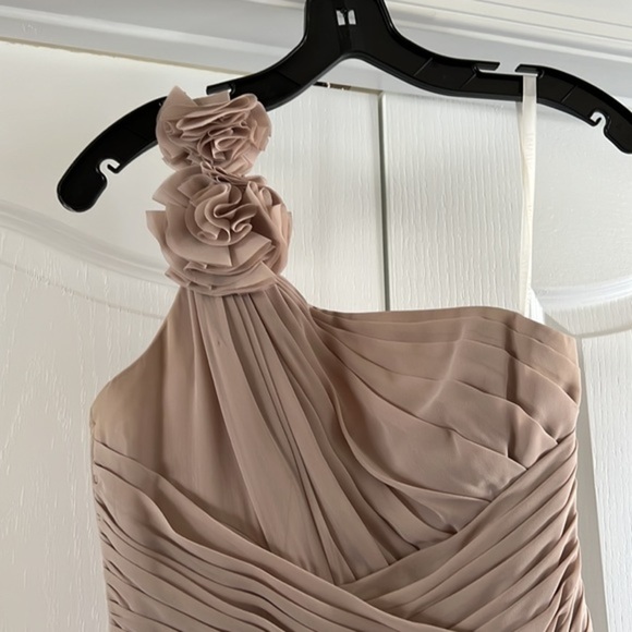 Floral Detailed One‎ Shoulder Chiffon Dress Size 0 - Picture 3 of 12